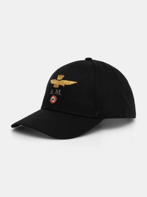 Aeronautica Militare czapka z daszkiem bawełniana kolor czarny HA1100UCT02848
