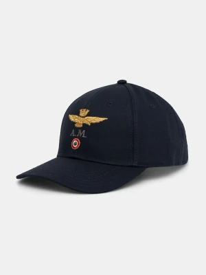 Aeronautica Militare czapka z daszkiem bawełniana kolor granatowy HA1100UCT02848
