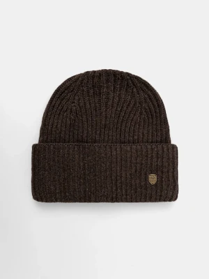 Aeronautica Militare czapka z dodatkiem wełny kolor brązowy CU0056DL00491