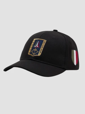 AERONAUTICA MILITARE Czarna czapka męska Frecce Tricolori With Patch