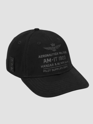 AERONAUTICA MILITARE Czarna męska czapka z daszkiem