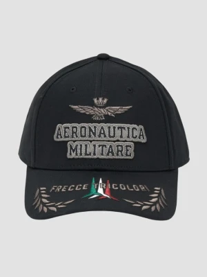AERONAUTICA MILITARE Czarna męska czapka z daszkiem