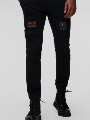 AERONAUTICA MILITARE Czarne męskie bojówki Jersey Anti-G, Rozmiar XL