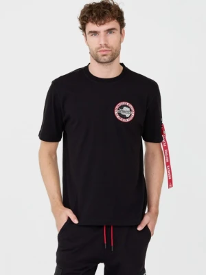 AERONAUTICA MILITARE Czarny męski bawełniany t-shirt, Rozmiar L