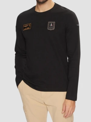 AERONAUTICA MILITARE Czarny męski longsleeve With Patches