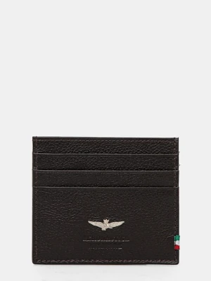 Aeronautica Militare etui na karty skórzane męski kolor brązowy AM106