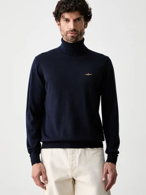 Aeronautica Militare golf męski z wełną granatowy