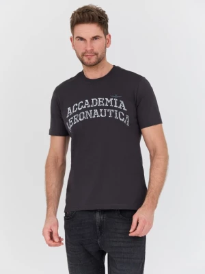 AERONAUTICA MILITARE Grafitowy t-shirt M.C.