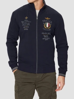 AERONAUTICA MILITARE Granatowa bluza męska Color-block, Rozmiar XL