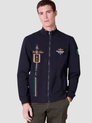 AERONAUTICA MILITARE Granatowa bluza męska Embroidered Frecce Tricolori, Rozmiar XXL