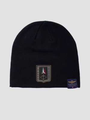 AERONAUTICA MILITARE Granatowa czapka męska Frecce Tricolori Toque Patch