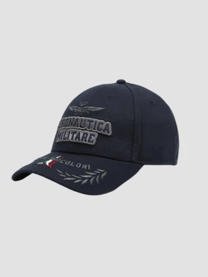 AERONAUTICA MILITARE Granatowa męska czapka 3d Embroidered