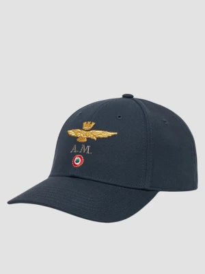 AERONAUTICA MILITARE Granatowa męska czapka z daszkiem