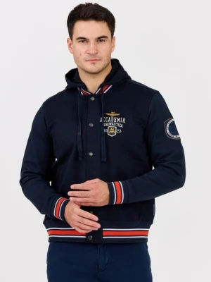 AERONAUTICA MILITARE Granatowa męska kurtka bomberka Accademia, Rozmiar 50