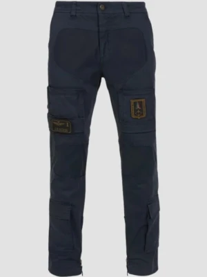 AERONAUTICA MILITARE Granatowe męskie bawełniane bojówki, Rozmiar 56