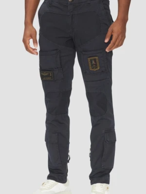 AERONAUTICA MILITARE Granatowe męskie bawełniane bojówki, Rozmiar L