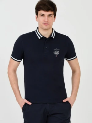 AERONAUTICA MILITARE Granatowe męskie polo Short Sleeve, Rozmiar M