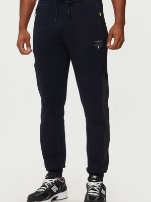 AERONAUTICA MILITARE Granatowe męskie spodnie dresowe With Mesh