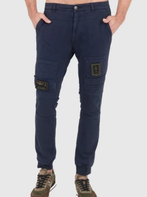 AERONAUTICA MILITARE Granatowe spodnie bojówki dresowe
