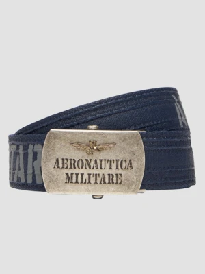 AERONAUTICA MILITARE Granatowy bawełniany męski pasek, Rozmiar L