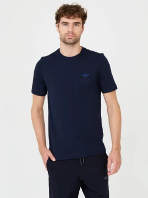 AERONAUTICA MILITARE Granatowy bawełniany męski t-shirt, Rozmiar XL