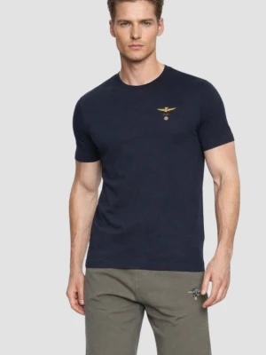 AERONAUTICA MILITARE Granatowy bawełniany męski t-shirt, Rozmiar XXL
