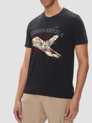 Zdjęcie produktu AERONAUTICA MILITARE Granatowy bawełniany męski t-shirt, Rozmiar XXL Niebieski