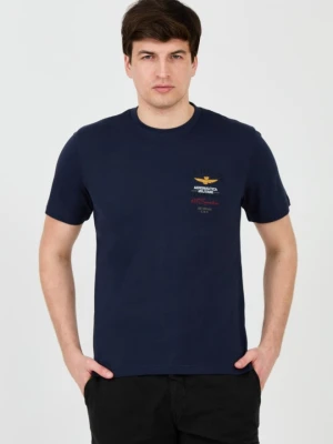 AERONAUTICA MILITARE Granatowy bawełniany męski t-shirt Short Sleeve, Rozmiar XXL