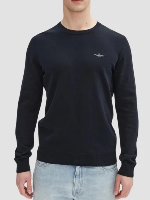 AERONAUTICA MILITARE Granatowy męski sweter, Rozmiar XXL Niebieski