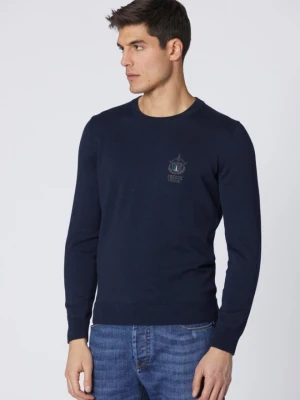 AERONAUTICA MILITARE Granatowy sweter męski, Rozmiar XL