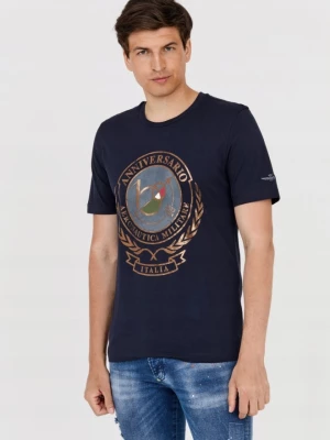 AERONAUTICA MILITARE Granatowy t-shirt męski