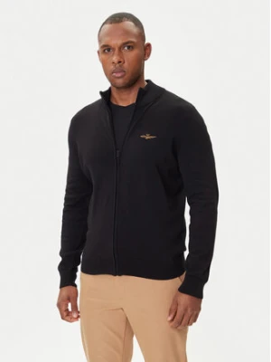 Aeronautica Militare Kardigan 252MA1580UL00506 Czarny Regular Fit