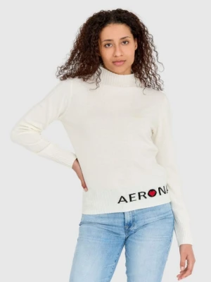 AERONAUTICA MILITARE Kremowy sweter damski z domieszką kaszmiru, Rozmiar XS