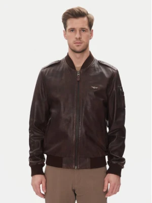 Aeronautica Militare Kurtka skórzana 251PN5044PL266 Brązowy Regular Fit