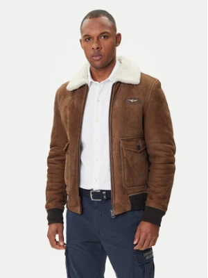 Aeronautica Militare Kurtka skórzana 252PN0163U100893 Brązowy Regular Fit