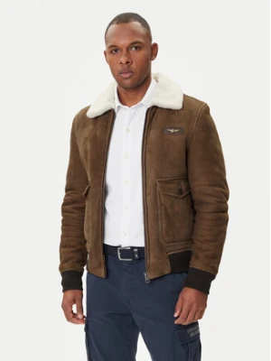 Aeronautica Militare Kurtka skórzana 252PN0163U100893 Brązowy Regular Fit