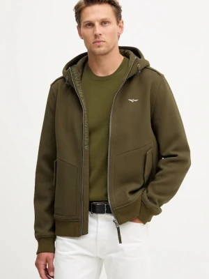 Aeronautica Militare kurtka z wełną kolor zielony przejściowa AM1381UL00902