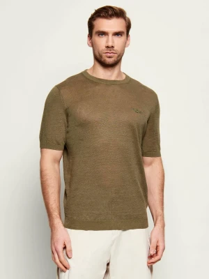Aeronautica Militare Lniany t-shirt | Regular Fit oliwkowy