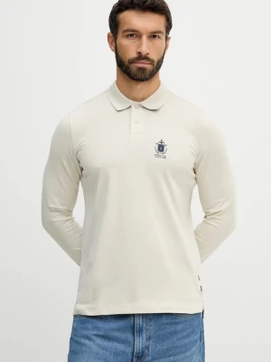 Aeronautica Militare longsleeve bawełniany kolor beżowy gładki PO1886UJ00703