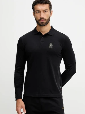 Aeronautica Militare longsleeve bawełniany kolor czarny gładki PO1886UJ00703