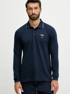 Aeronautica Militare longsleeve bawełniany kolor granatowy z aplikacją PO1653UP00082