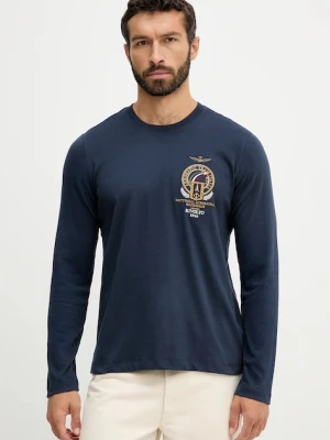 Aeronautica Militare longsleeve bawełniany kolor granatowy z aplikacją TS2467UJ00703