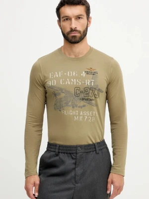 Aeronautica Militare longsleeve bawełniany kolor zielony wzorzysty TS2475UJ00641