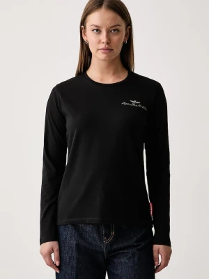 Aeronautica Militare longsleeve damski z bawełną czarny
