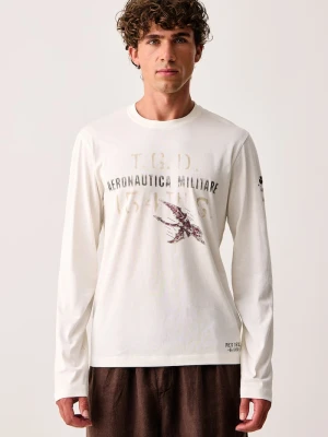 Aeronautica Militare longsleeve męski bawełniany beżowy