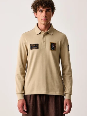 Aeronautica Militare longsleeve męski bawełniany beżowy