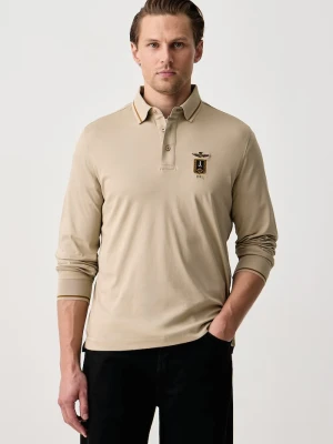 Aeronautica Militare longsleeve męski bawełniany beżowy