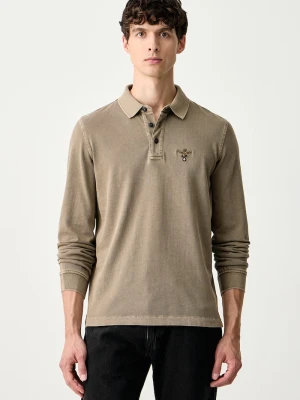 Aeronautica Militare longsleeve męski bawełniany brązowy