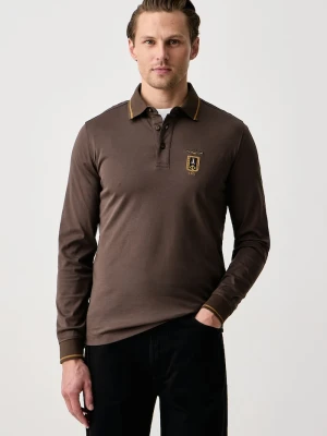 Aeronautica Militare longsleeve męski bawełniany brązowy