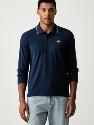 Aeronautica Militare longsleeve męski bawełniany granatowy